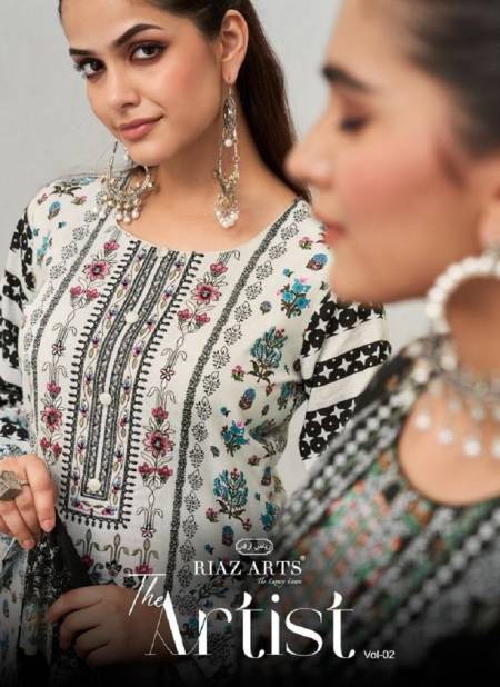 The Artist Vol 2 By Riaz Arts Printed Lawn Karachi Cotton Dress Material Wholesale Shop In Surat
