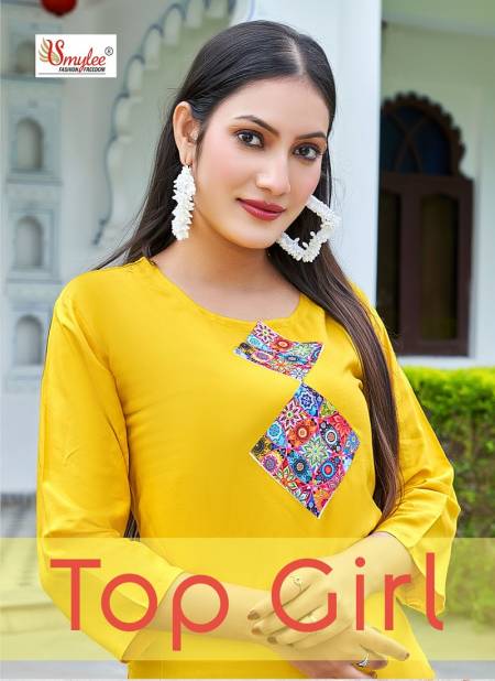 Top Girl By Smylee Rayon Embroidery Ladies Top Catalog