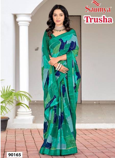 Trusha By Saumya Satin Printed Designer Sarees Wholesale Market In Surat 