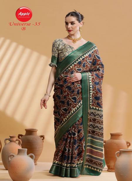 Universe 35 By Apple Daily Wear Cotton Printed Blend Saree Wholesale Shop In Surat
