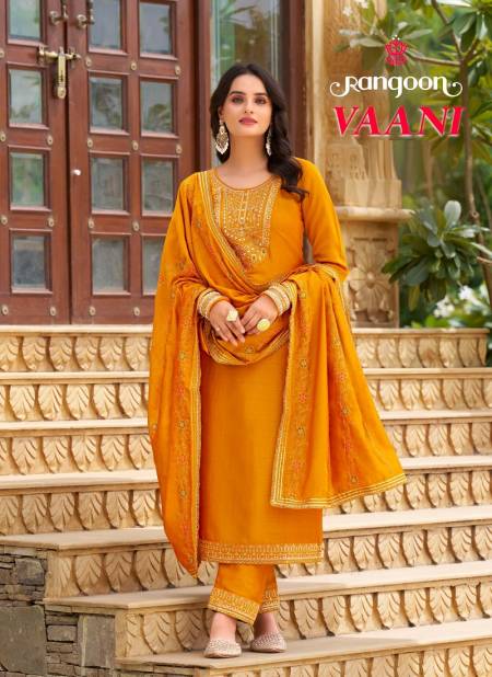 Vaani By Rangoon Silk Embroidery Kurti With Bottom Dupatta Wholesale Shop In Surat
