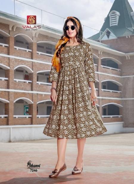 Valas Shanvi Latest Designer Fancy Ethnic Wear Pure Cotton Anarkali Kurtis Collection
