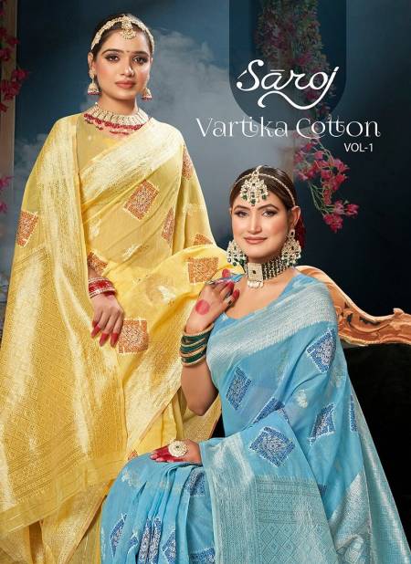 Vartika Cotton Vol 1 By Saroj Rich Pallu Designer Sarees Wholesale Price In Surat