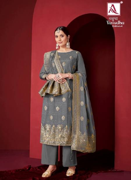 Vasudha Edition 4 By Alok Heavy Jacquard Dress Material Wholesale Clothing Distributors In India

