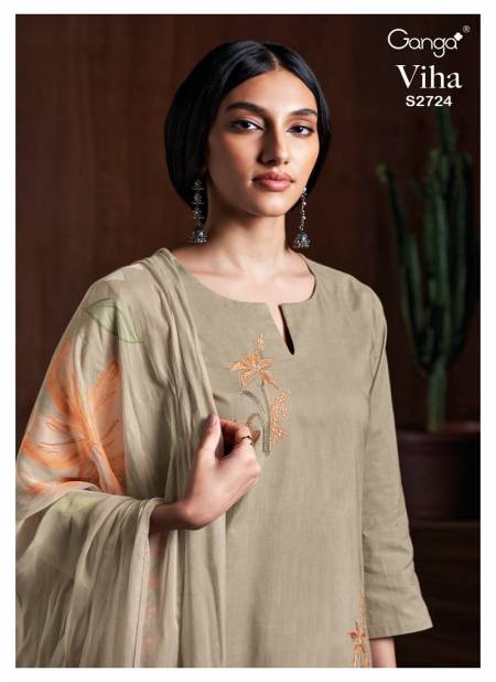 Viha 2724 By Ganga Embroidery Premium Cotton Dress Material Wholesale Price In Surat