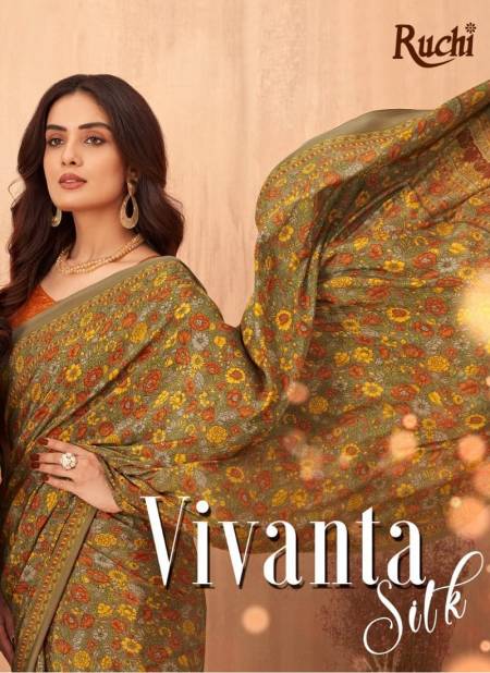 Vivanta Silk 34 By Ruchi Silk Crepe Printed Sarees Wholesale Clothing Suppliers In India