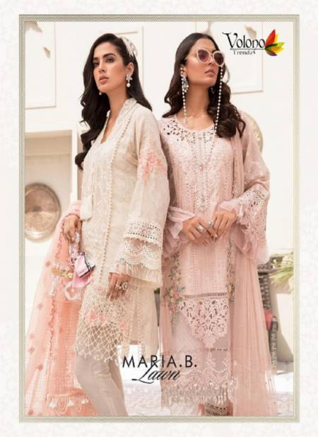 Volono Maria B Lawn Cambric print With Heavy chiefly work with Heavy Patch Work Luxury Premium Pakistan Salwar Suit Collection
