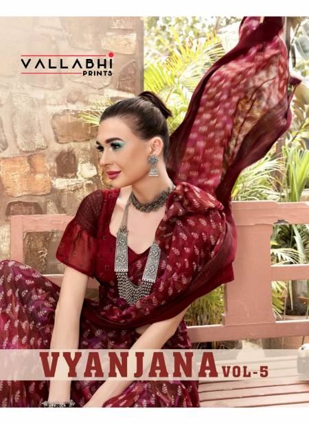 Vyanjana Vol 05 By Vallabhi Designer Georgette Sarees Wholesale Shop In Surat