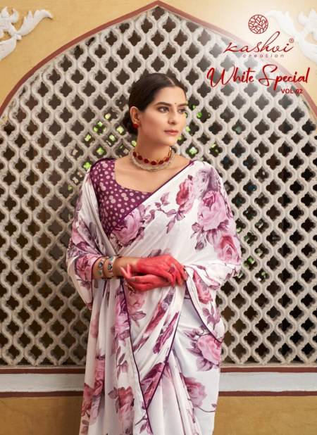 White Special By Kashvi Dull Moss Daily Wear Sarees Wholesale Shop In Surat	