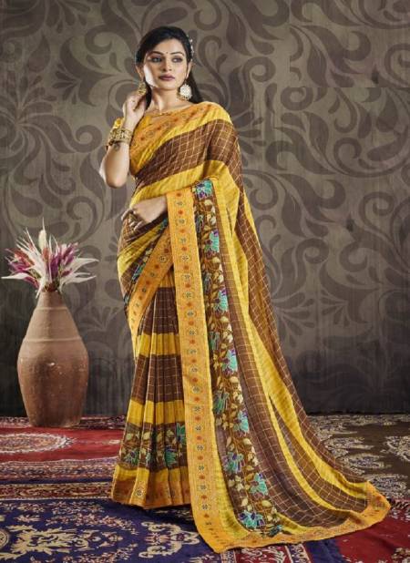 Ynf Floral Babarasi New Latest Regular Wear Georgette Printed Saree Collection