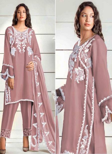 Z 154 Zarqash Embroidery Faux Georgette Pakistani Readymade Suits Wholesale Market In Surat