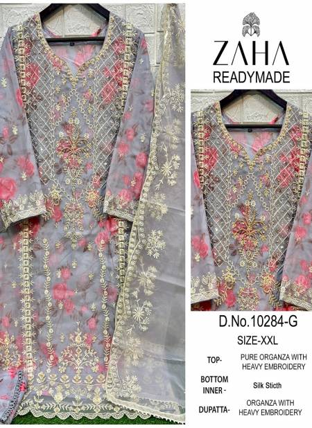 Zaha 10284 E To H Embroidery Organza Pakistani Suits Wholesale Shop In Surat 