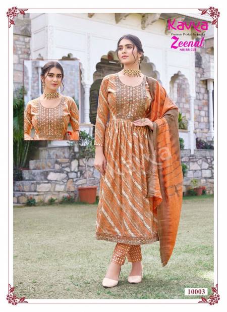 Zeenat Vol 10 by Kavya Naira Cut Printed Readymade Suits Wholesale Clothing Suppliers In India

