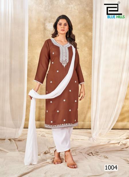 Ziva By Blue Hills Rayon Embroidered Kurti With Bottom Dupatta Wholesale Price In Surat
