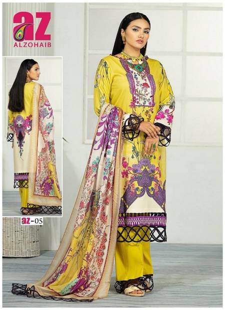 Zoohra Vol 1 By Alzohaib Luxury Lawn Cotton Dress Material Wholesale Suppliers In Mumbai

