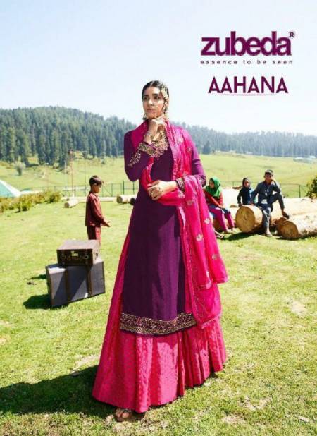 ZUBEDA AAHANA Latest Heavy festive Wear Satin Georgette with Embroidery Work Fancy Salwar Suit Collection