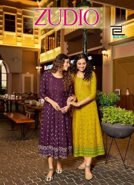 Zudio By Blue Hills Rayon Embroidery Anarkali Kurti Suppliers In India
