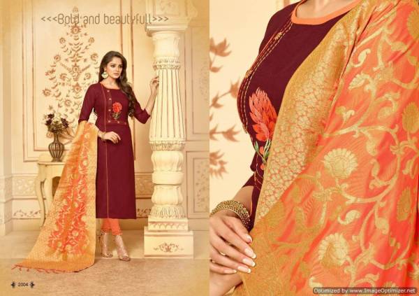 AVC Bansuri Latest Designer Embroidered Cotton Dress Material with Banarasi Jacquard Dupatta  