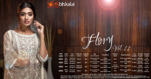 Subhkala Flory Vol 11 Latest Designer Heavy Thread Embroidery Work Festive Wear Salwar Suit Collection 