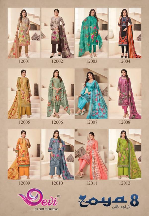 Devi Zoya 8 Latest Daily Wear Pure Cotton Printed Dress Material Collection 
