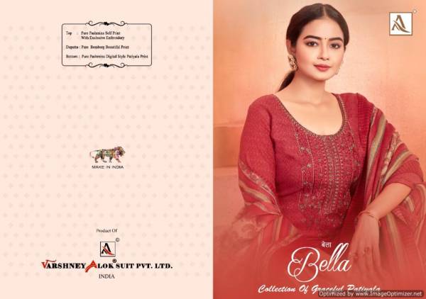 Alok Bella Latest Exclusive Daily Wear Pure Pashmina Self Print with Exclusive Embroidery Work Designer Dress Material 