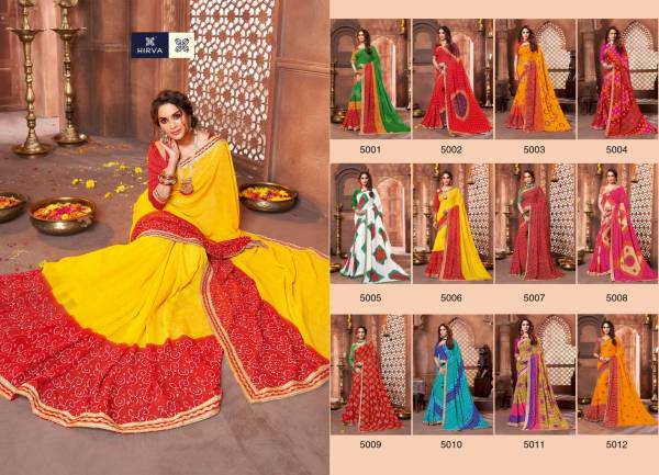 Hirva Latest Bandhani Style Designer Saree Collection 