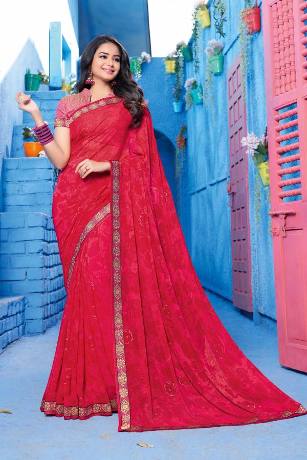 Hirva Mishri Latest fancy Designer Regular casual Wear Heavy Georgette Printed Saree Collection
