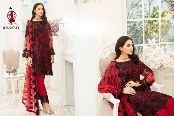 KB Super Hit 507 Latest Heavy Designer Butterfly Net With Heavy Embroidery Work Salwar Suit Collection 