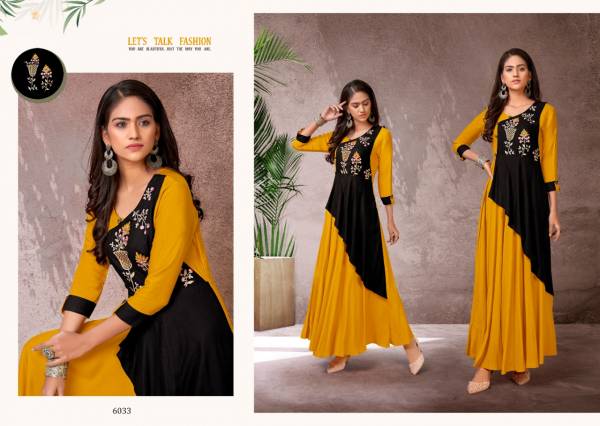 Vardan Fame 1 Designer Party Wear Long Gown Style Heavy Rayon Kurtis Collection