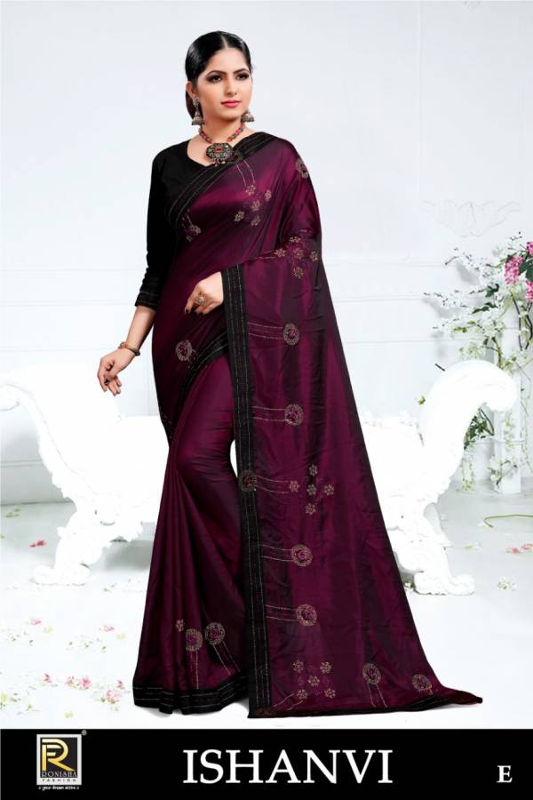 Ronisha Ishanvi Embroidery Worked Festive Wear Designer Sarees Collection