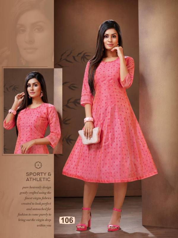 Viyasaa Present New Designer Banglori Silk With Beautiful Print Short Kurti