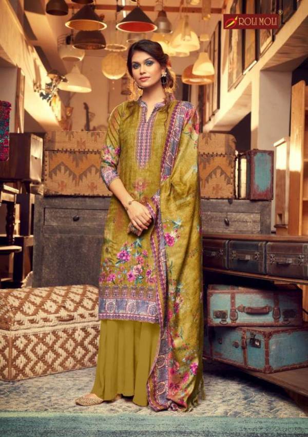 Roli Moli Silky 8 Latest Exclusive Collection Pure Pashmina Jacquard Print With Exclusive SIROSKEY Diamond Work Designer Dress Material