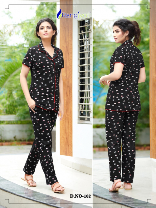 Rangjyot 201 Latest Night Wear Hosiery Cotton Printed Night Suit Collection
