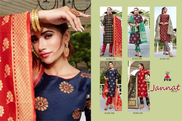FVD Jannat Vol 1 Latest Designer Festive Wear Banarasi Jacquard Ready Made Salwar Suit Collection 