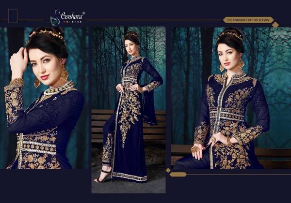 Senhora Malaika Vol 13 Latest Heavy Designer Wedding Party Wear Pure Georgette Heavy Embroidered With Pure Chiffon Dupatta Salwar Kameez Collection 