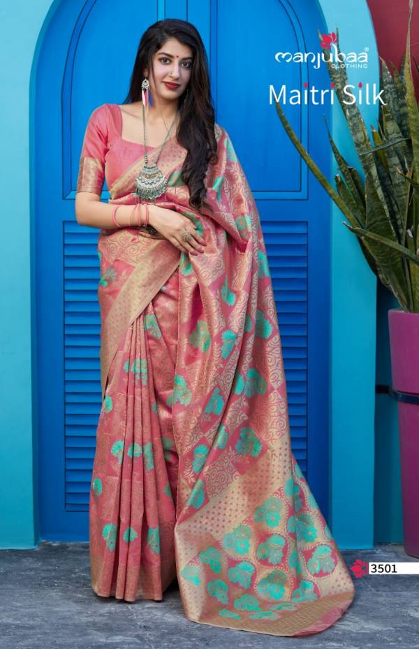 Manjubaa Maitri Silk Exclusive Festive Wear Banarasi Silk Saree Collection 