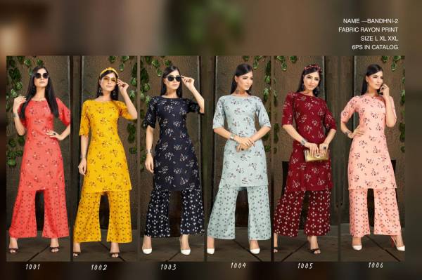 Ft Bandhni Vol 2 Latest Daily Wear Heavy Rayon Kurti With Plazzo Collection