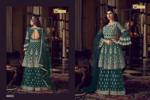 Swagat Violet Snow White Latest Designer Heavy Work Wedding Wear Salwar Suits Collection 