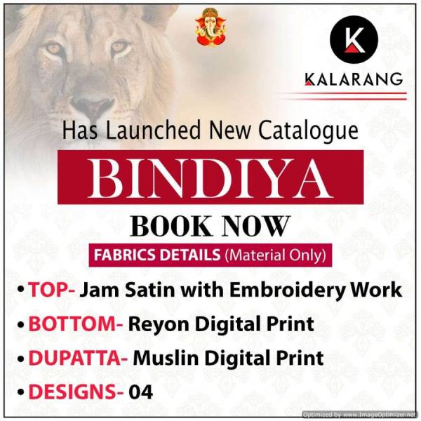 Kalarang Bindiya Latest Launch Of Designer Casual and Party Wear Embroidered Dress Material