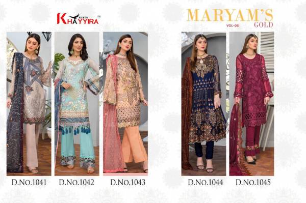 Khaariya Maryams Gold Vol -06 Heavy Embroidered Georgette Pakistani Dress Collection