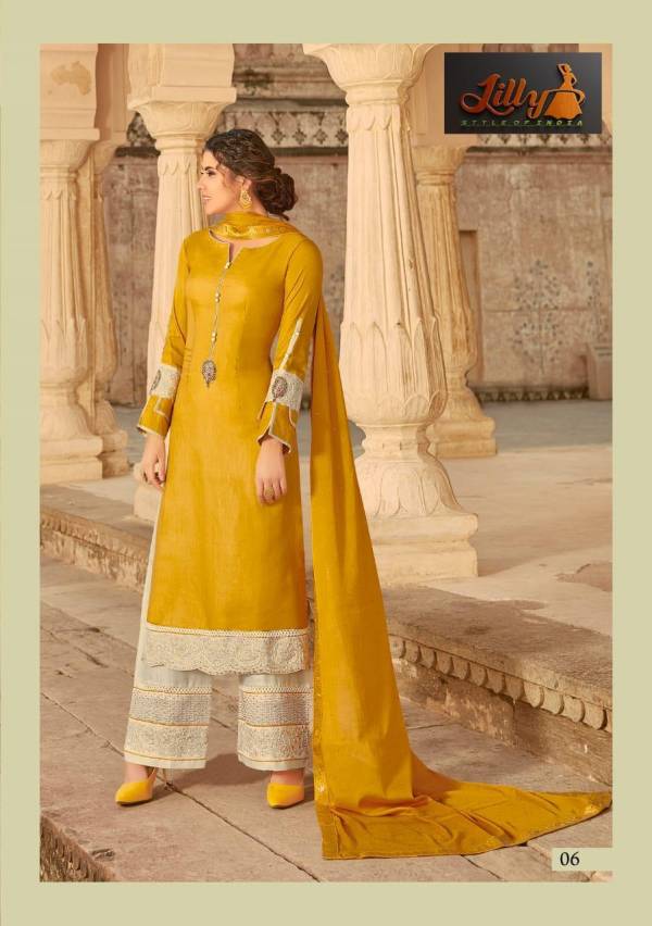 LILLY SAMPANN Latest Designer fancy Festive Wear Tusar Muslin With Thread Cording And Enhance With Stone Work Salwar Suit Collection