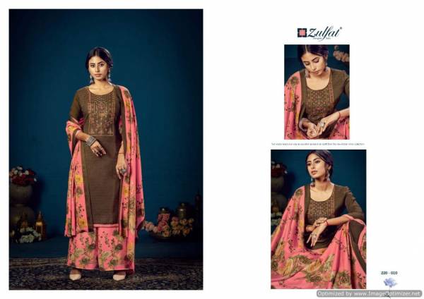 Zulfat Sohini 4 Latest Printed Heavy Kashmiri Embroidery Pure Pashmina Designer Dress Material Collection 
