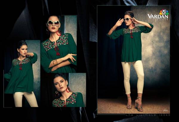 Vardan Nevy Vol 1 Latest Designer Party Wear Heavy Rayon Short Tops Collection 