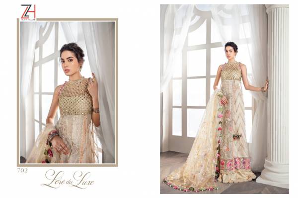 Zaura Hassan Leredu Luxe Latest Designer Heavy Butterfly Net With Heavy Embroidery Work Salwar Suit Collection 