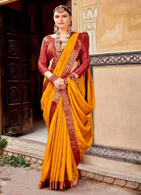 Amisha 81451 Heavy Festive Wear Fancy Designer Vichitra Silk Saree Collection