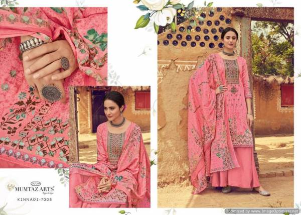 Mumtaz Art Kinnari Latest Designer Pure Jam Satin Digital Prints With Designer Embroidery Work Dress Material 