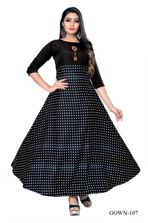 Latest Designer Round Neck Three Fourth Hand Full Gown Type Party Wear Casual Wear Anarkali Kurti Collection