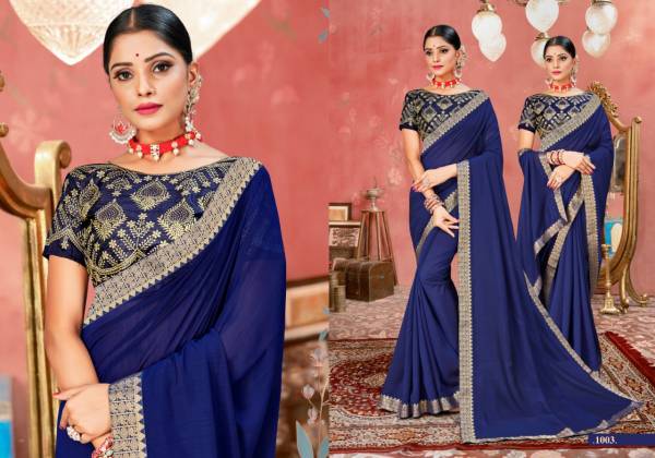 Ronisha Roopkala Designer Embroidery Party Wear Saree Collection