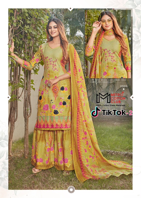 Metro Tik Tok 2 Exclusive Designer Pure Cotton Printed Latest Dress Material Collection 