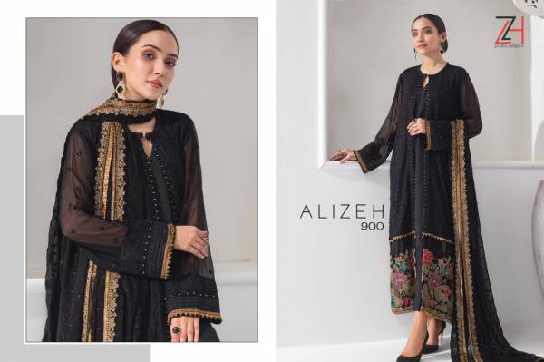 Zaura Hassan Alizeh Latest Heavy Faux Georgette Pakistani Salwar Suits Collection 